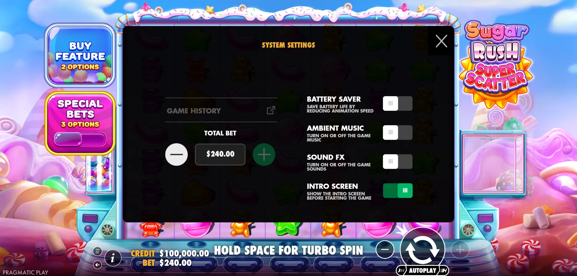 Características Clave — sugar rush super scatter
